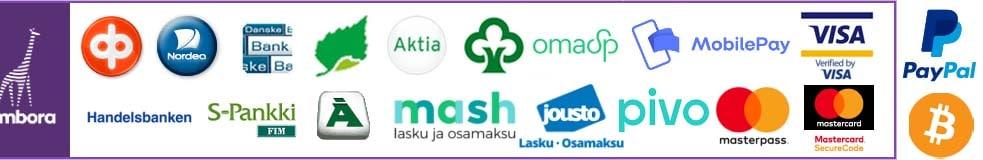Pay with credit cards, bitcoin or paypal